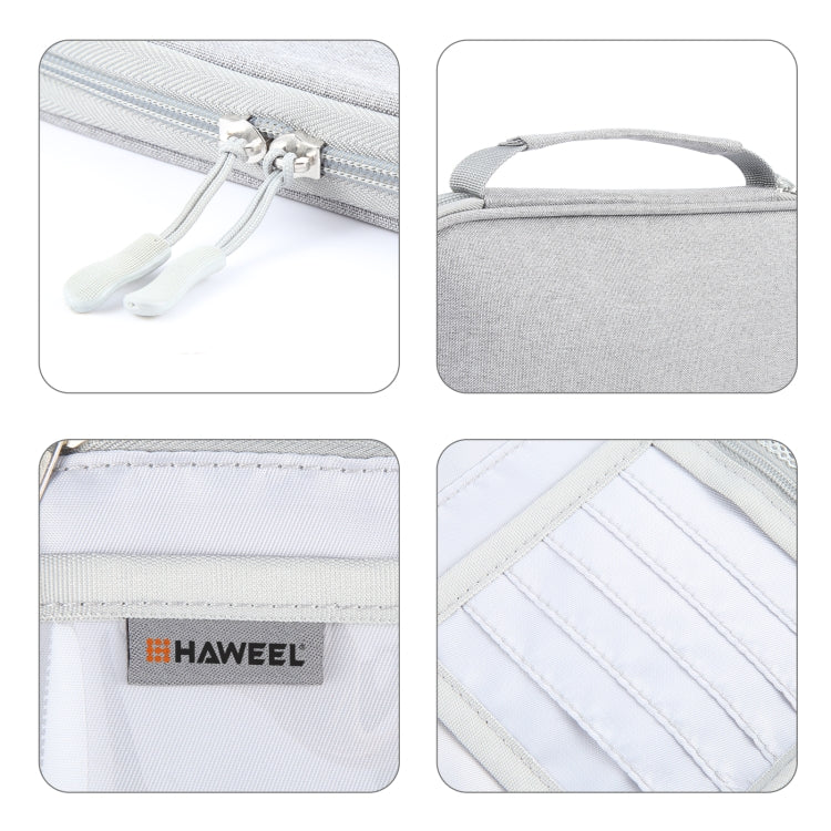 HAWEEL Passport Wallet Document Organizer Credit Cards Case Bag with Handle (Grey)