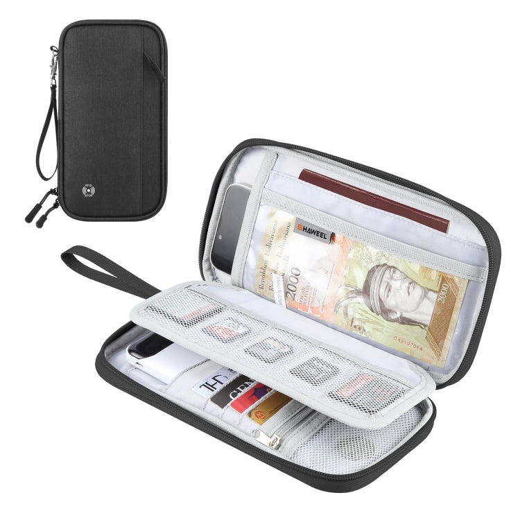 HAWEEL Clutch Bag Passport Wallet Document Organizer Credit Cards Case Bag (Black)