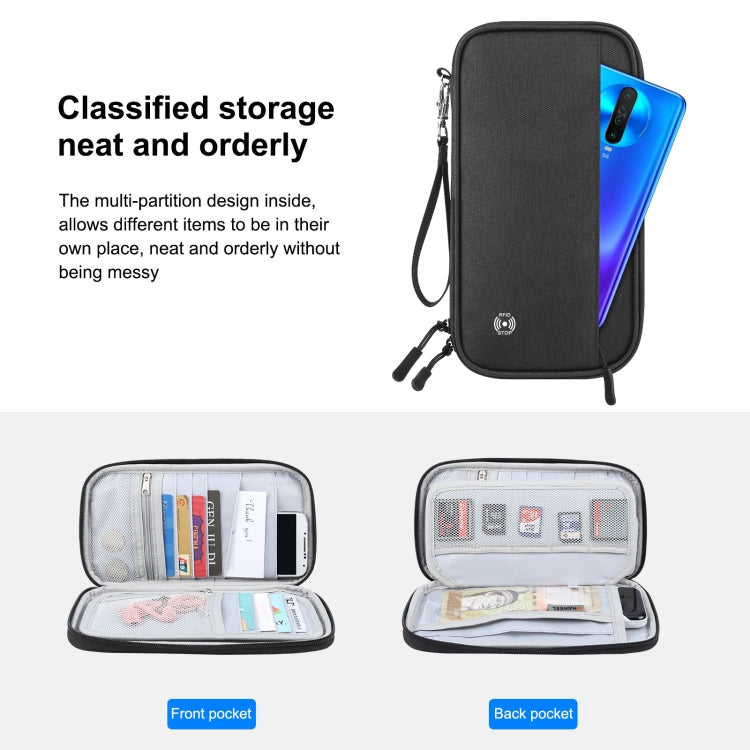 HAWEEL Clutch Bag Passport Wallet Document Organizer Credit Cards Case Bag (Black)