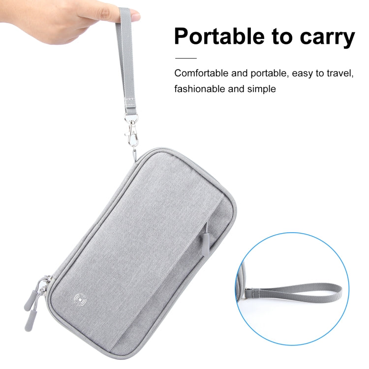 HAWEEL Clutch Bag Passport Wallet Document Organizer Credit Cards Case Bag (Grey)