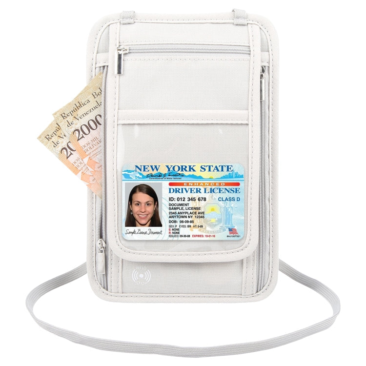 HAWEEL Neck Passport Wallet Bag Document Organizer Credit Cards Case Bag (Grey)