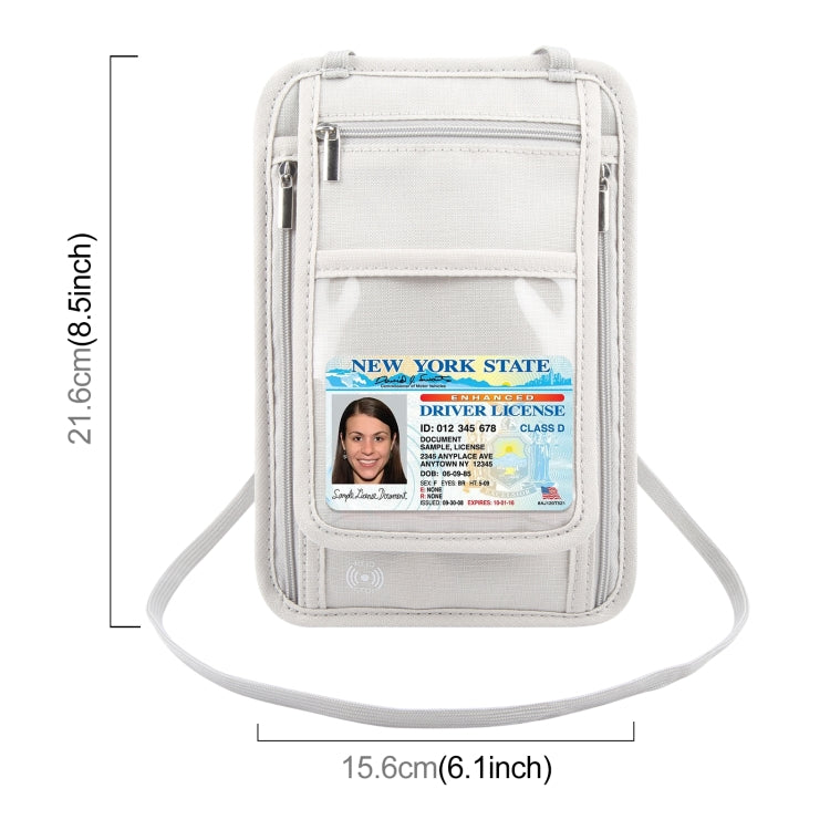 HAWEEL Neck Passport Wallet Bag Document Organizer Credit Cards Case Bag (Grey)
