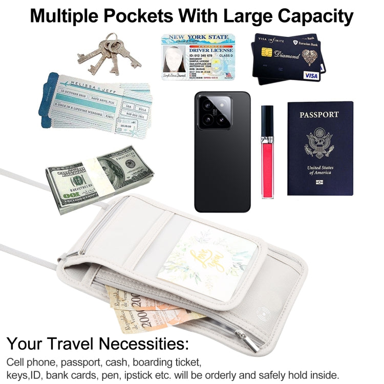 HAWEEL Neck Passport Wallet Bag Document Organizer Credit Cards Case Bag (Grey)