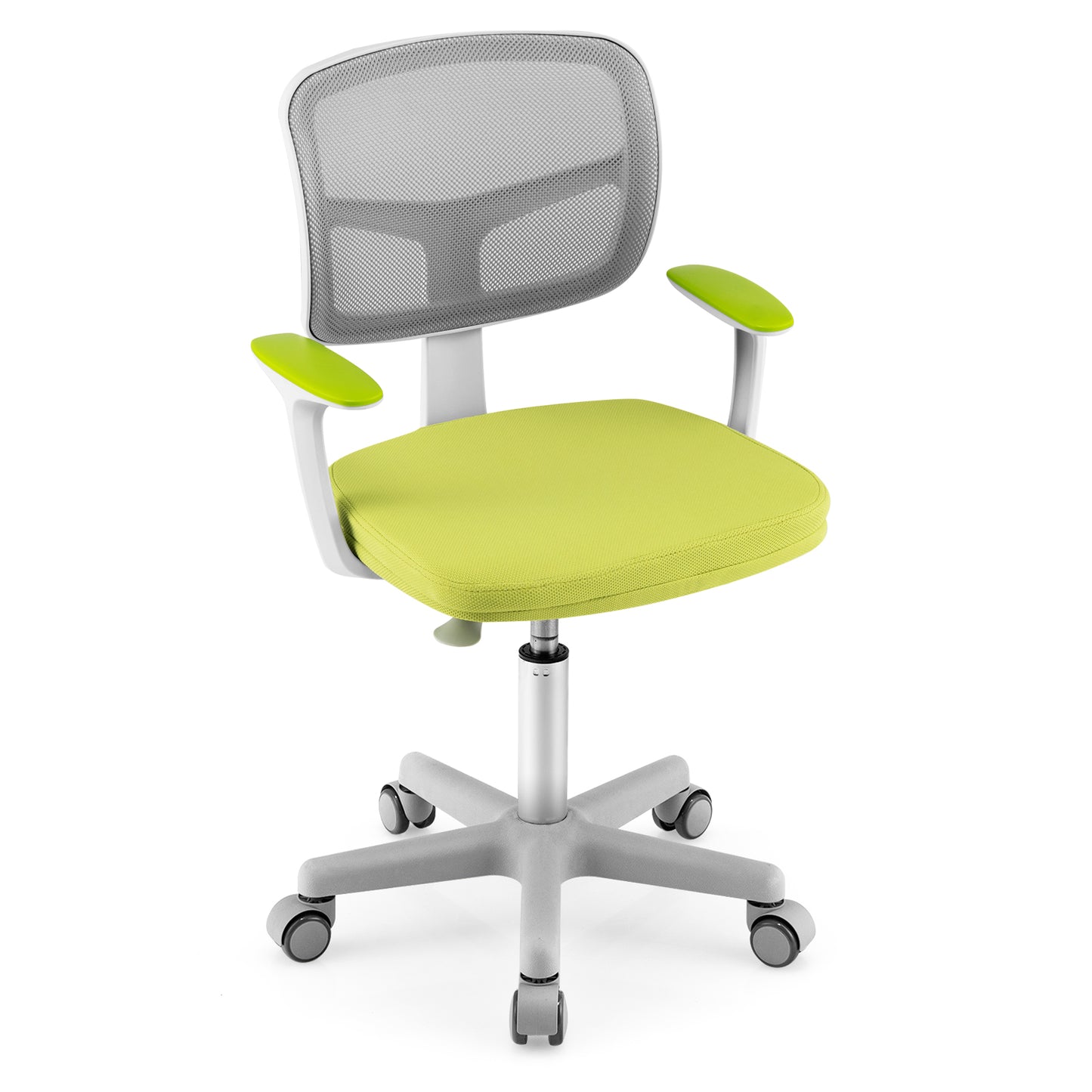 Kids Height-Adjustable Swivel Computer Desk Chair with Lumbar Support-Blue