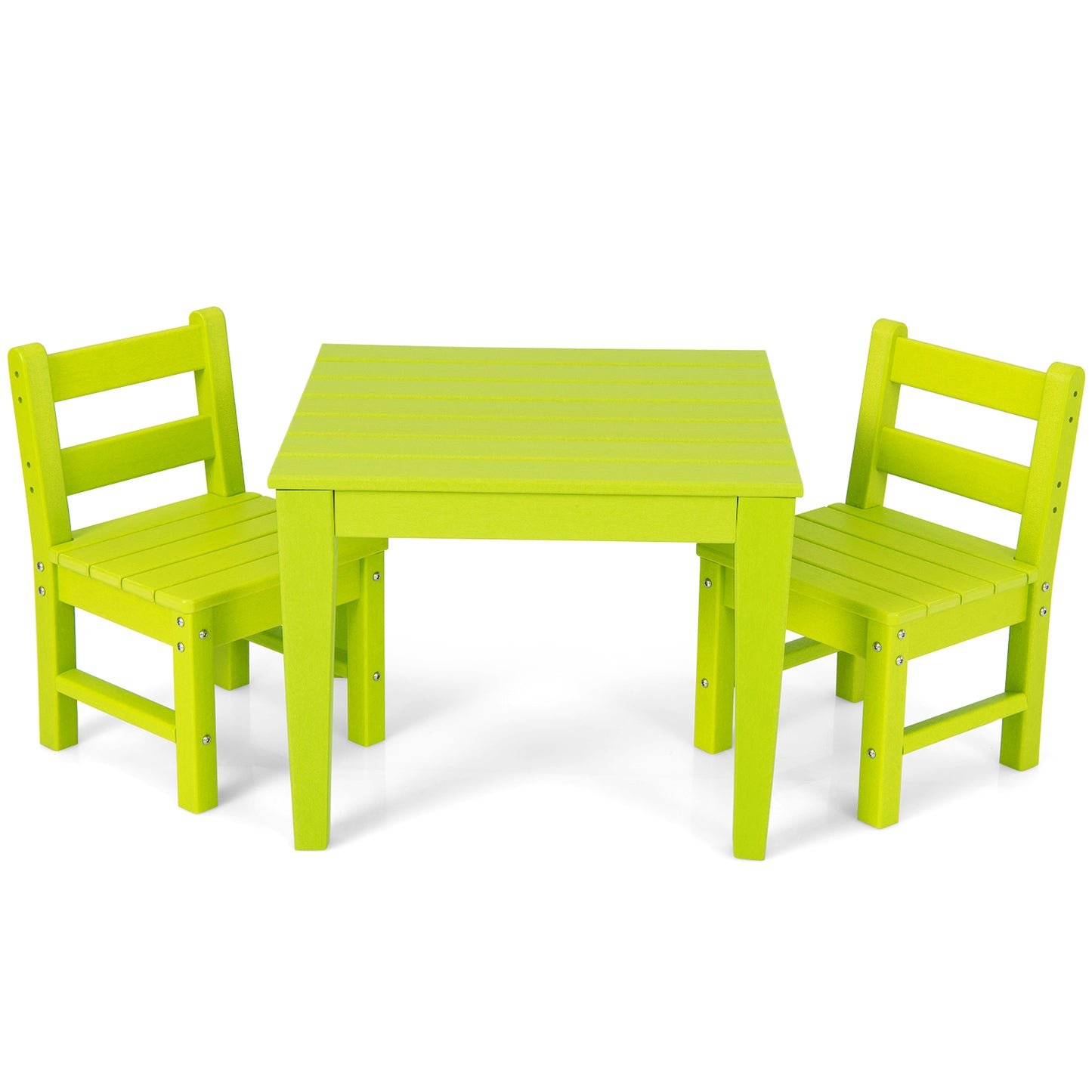 3-Piece Kids Table and Chair Set for Painting and Dining-Blue