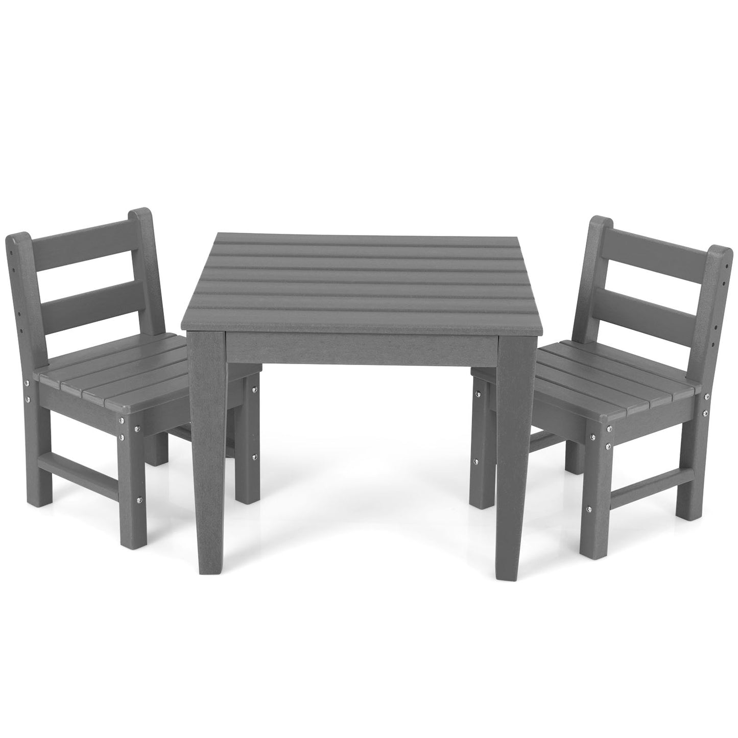 3-Piece Kids Table and Chair Set for Painting and Dining-Blue