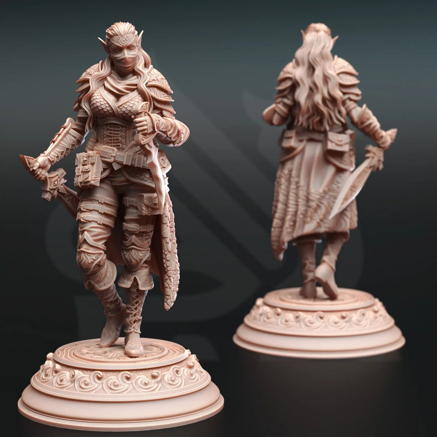 Hali Brookes – Water Elemi Swashbuckler Rogue - 3D Printed Fighter Miniature