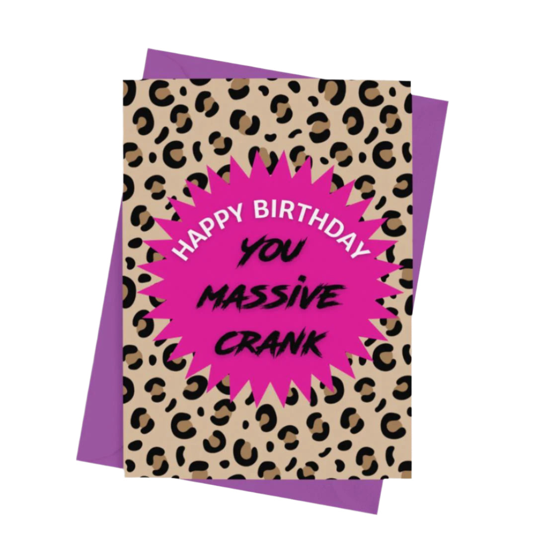 Happy Birthday Yer Crank Leopard Print Birthday Card