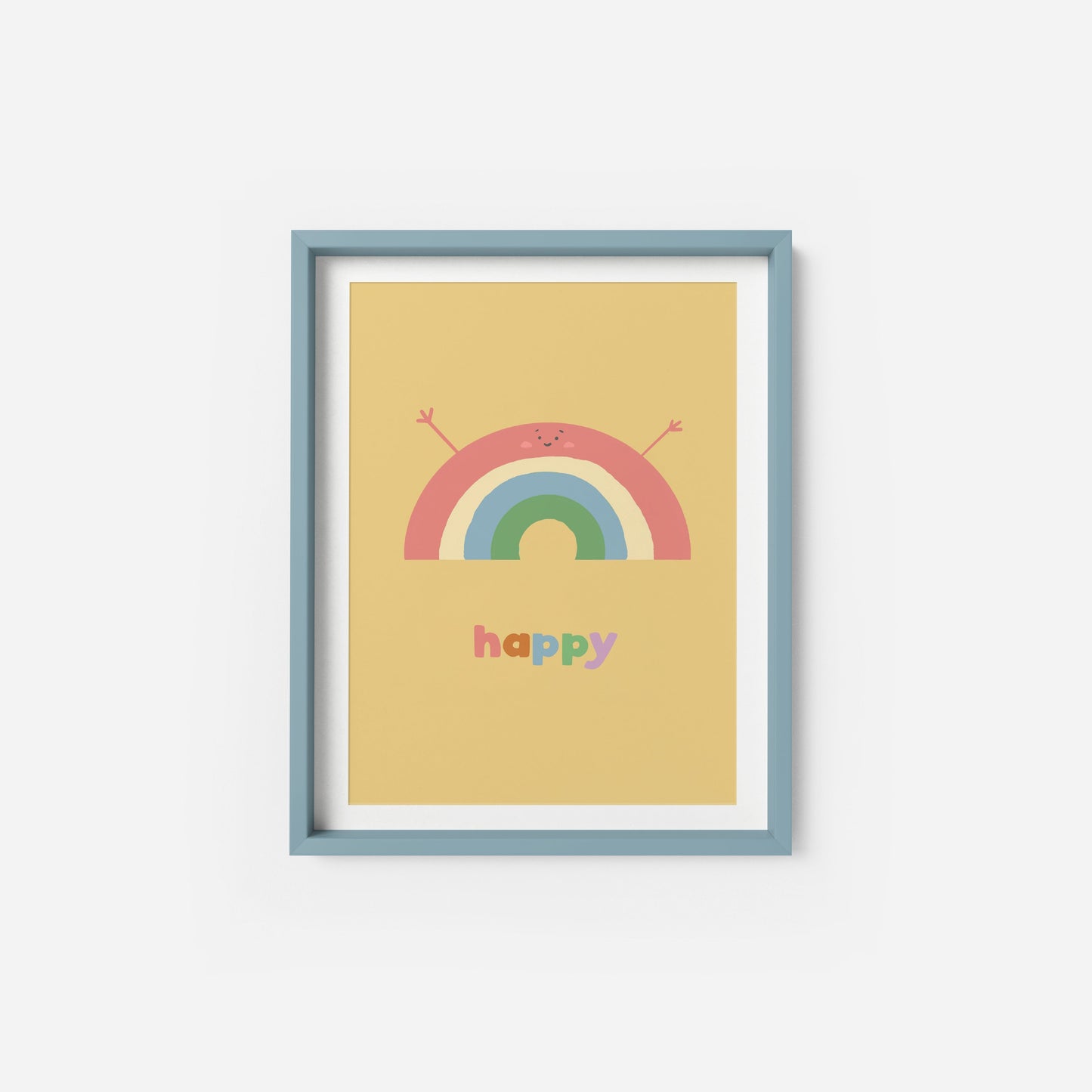 Happy Rainbow Wall Art Print