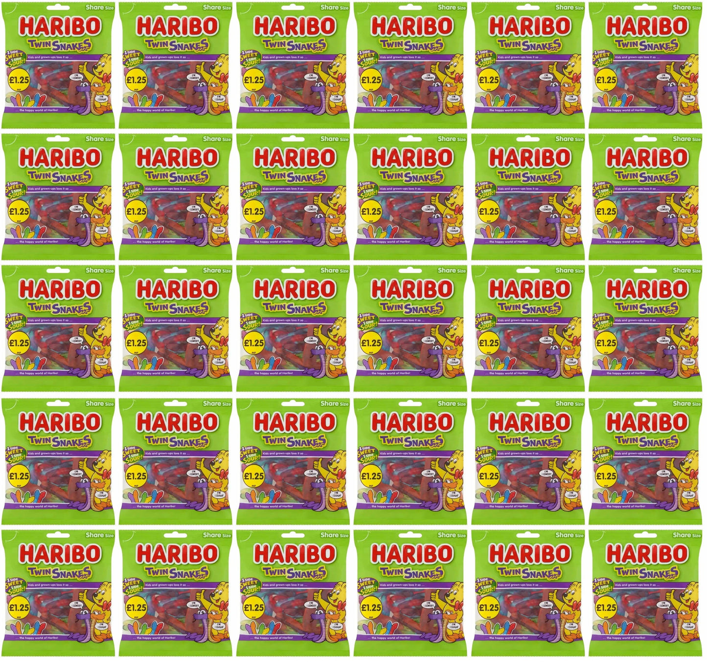 30 x Haribo Twin Snakes 140G
