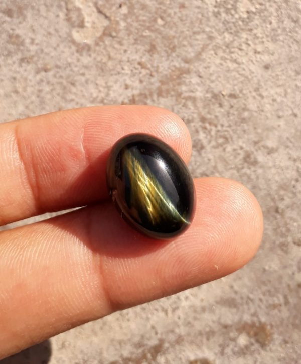 14.6ct Hawk's Eye Cabochon , Falcon's Eye, Blue Tiger's Eye, Blue Asbestos - 13x18mm