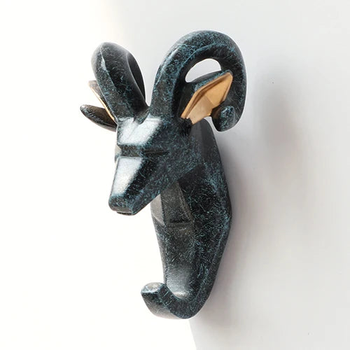 Geometric Animal Wall Hooks – Decorative Resin Key, Towel & Umbrella Hangers