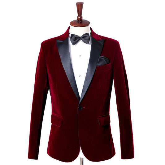 MEN'S Burgundy TUXEDO SMOKING JACKET