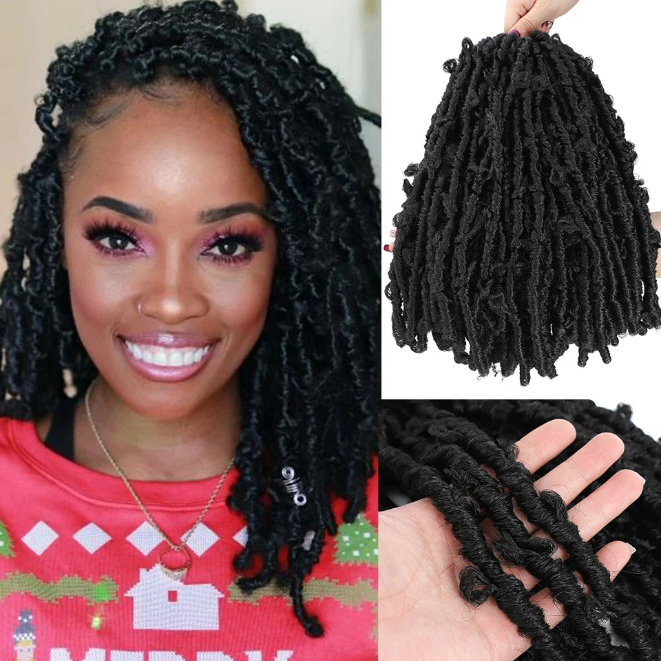 Butterfly Locks Hair Grey Butterfly Locs Pre looped Butterfly Locs Crochet Hair 14 Inch Crochet Butterfly Twist 20 Strands/Pack