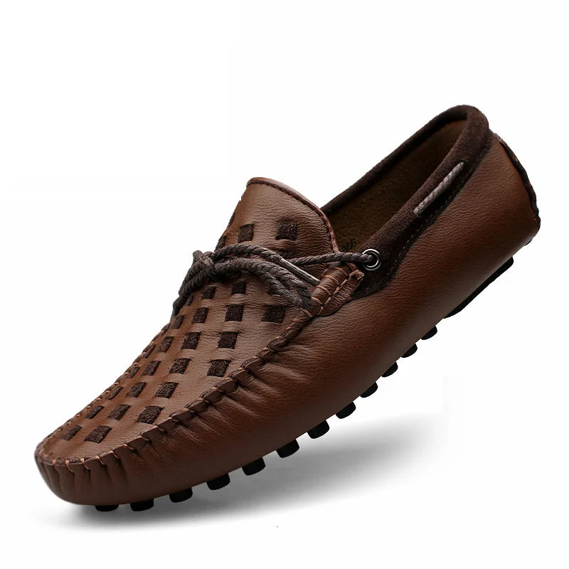 Accept OEM in Ready Stock Handmade Pure Real Genuine Leather Breathable 4 Season Men Dress Business Loafers