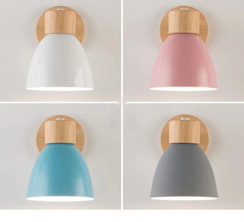 Wooden  Wall Lamp With Switch Modern Wall Sconce