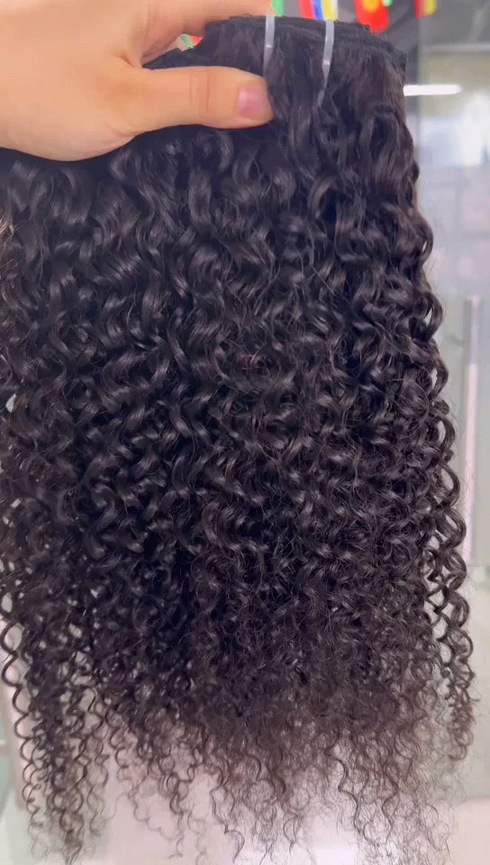 Kinky Curly Burmese Raw Hair Bundles Human Hair
