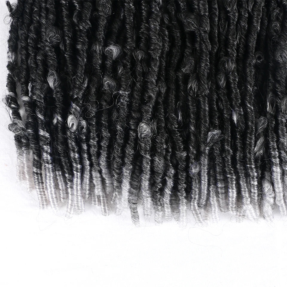 Butterfly Locks Hair Grey Butterfly Locs Pre looped Butterfly Locs Crochet Hair 14 Inch Crochet Butterfly Twist 20 Strands/Pack