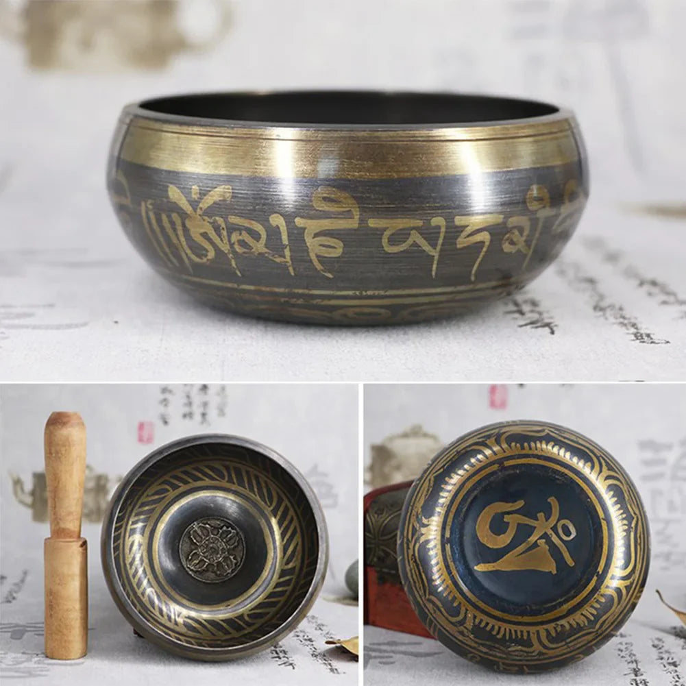 Tibetan Chime Singing Bowl Striker Handmade Buddha Yoga Meditation Sound Yoga Meditation Healing Copper Singing Bowl
