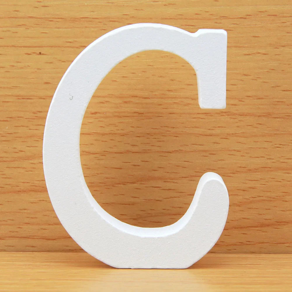 8 CM  White Wooden Letters