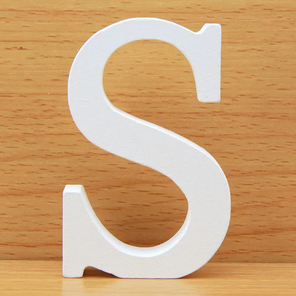 8 CM  White Wooden Letters