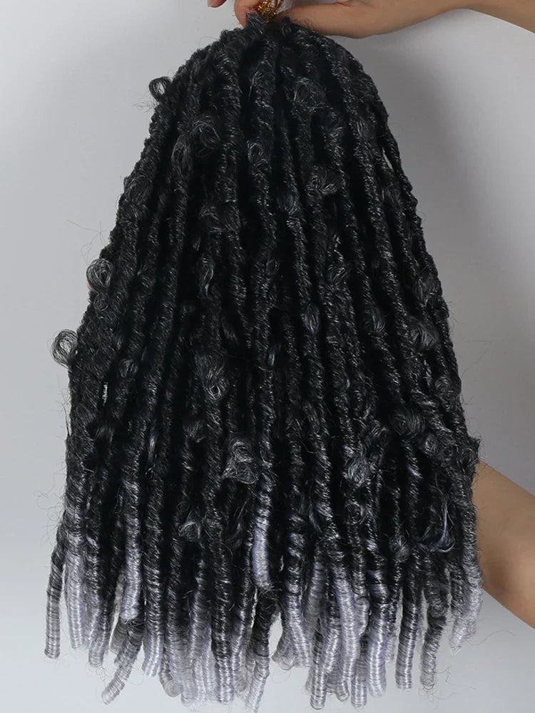Butterfly Locks Hair Grey Butterfly Locs Pre looped Butterfly Locs Crochet Hair 14 Inch Crochet Butterfly Twist 20 Strands/Pack