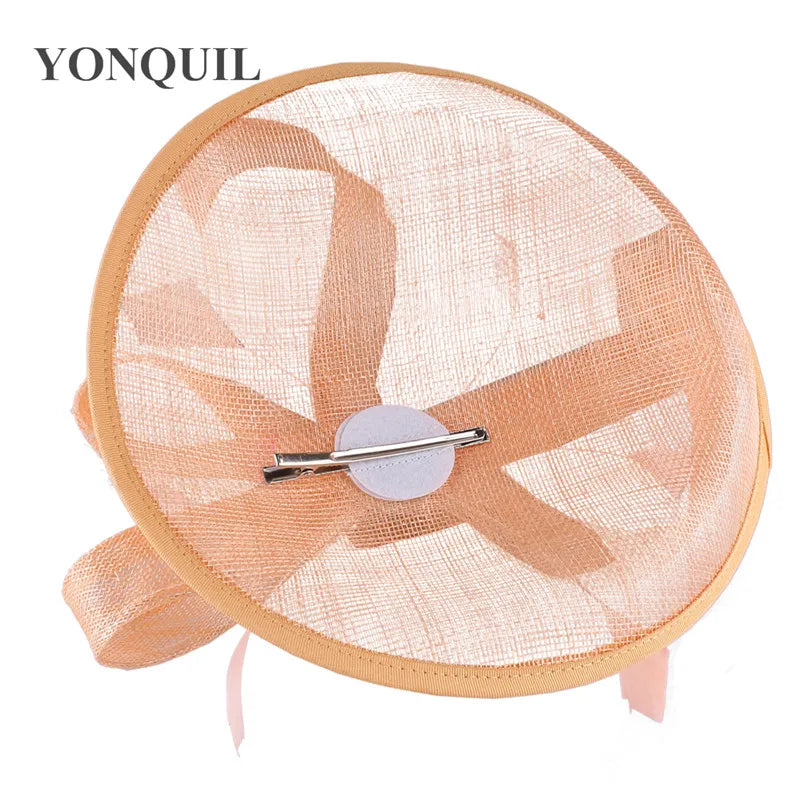 Formal Women Wedding Chuch Hat Bride Mariage Chapeau Ladies Party Occasion Derby Fascinator Sinamay Hat With Headband Accessory