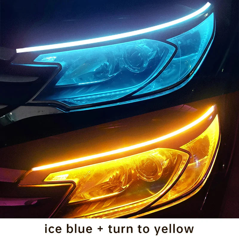2pcs LED DRL Car Daytime Running Light Flexible Waterproof Strip