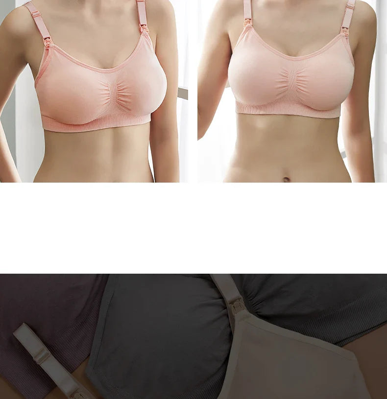 plus Size Seamless Nursing Bra for Women Breathable Maternity Push up Front Closure Underwear Adjustable Straps Wire-Free