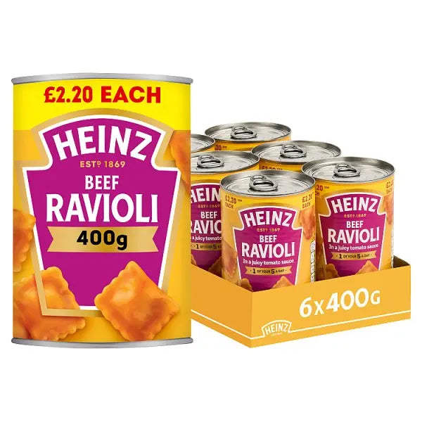 Heinz Beef Ravioli in Tomato Sauce PMP 400g (Case of 6)