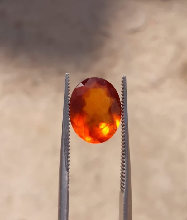 5.7ct Hessonite Garnet - Natural Faceted Hessonite Gem - 12.3x10mm
