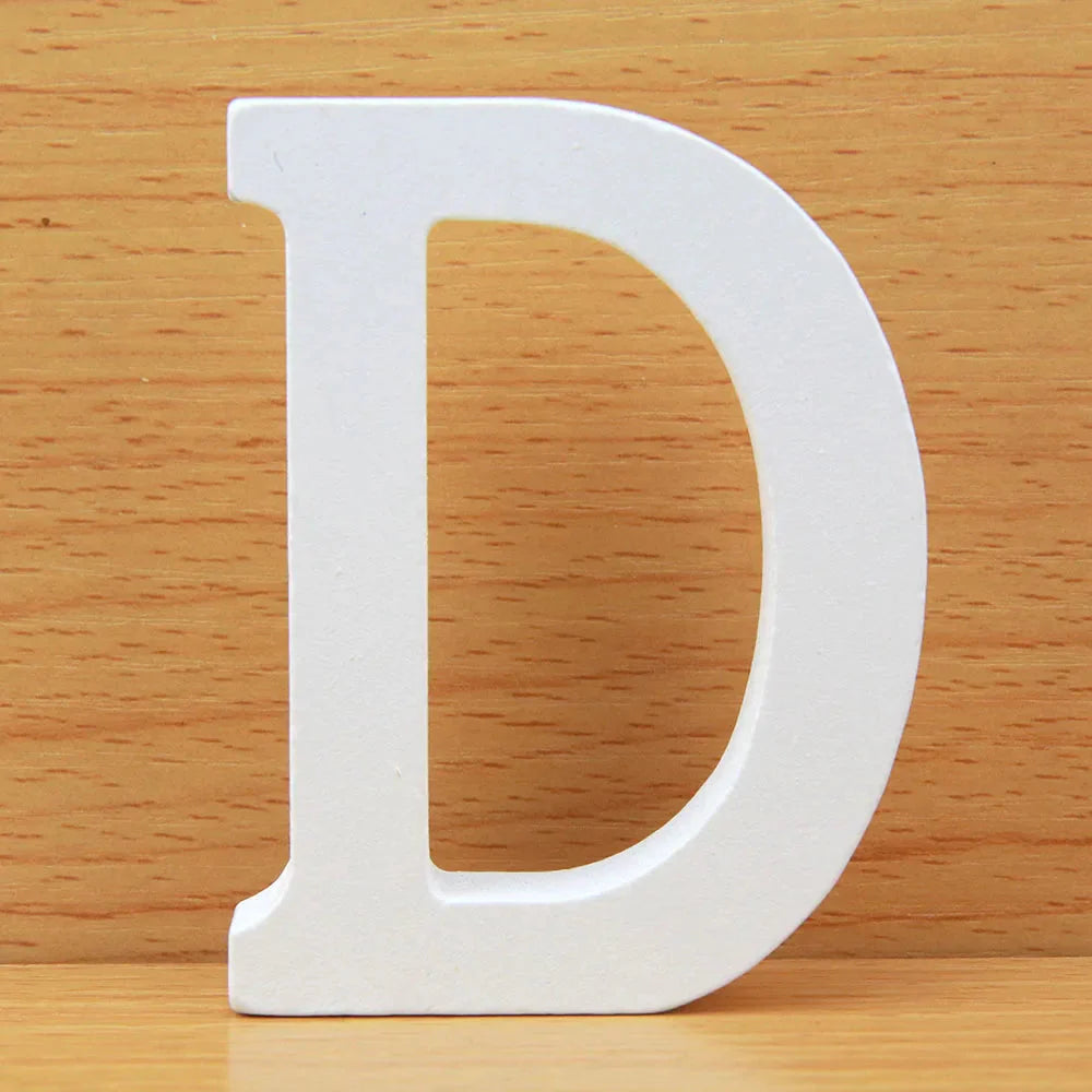 8 CM  White Wooden Letters
