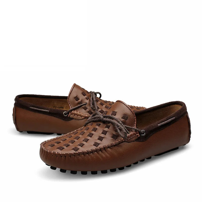 Accept OEM in Ready Stock Handmade Pure Real Genuine Leather Breathable 4 Season Men Dress Business Loafers