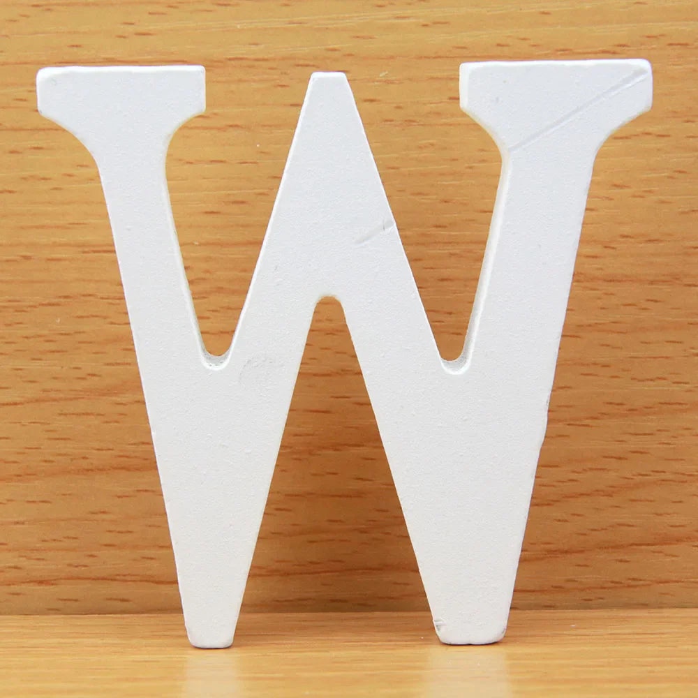 8 CM  White Wooden Letters