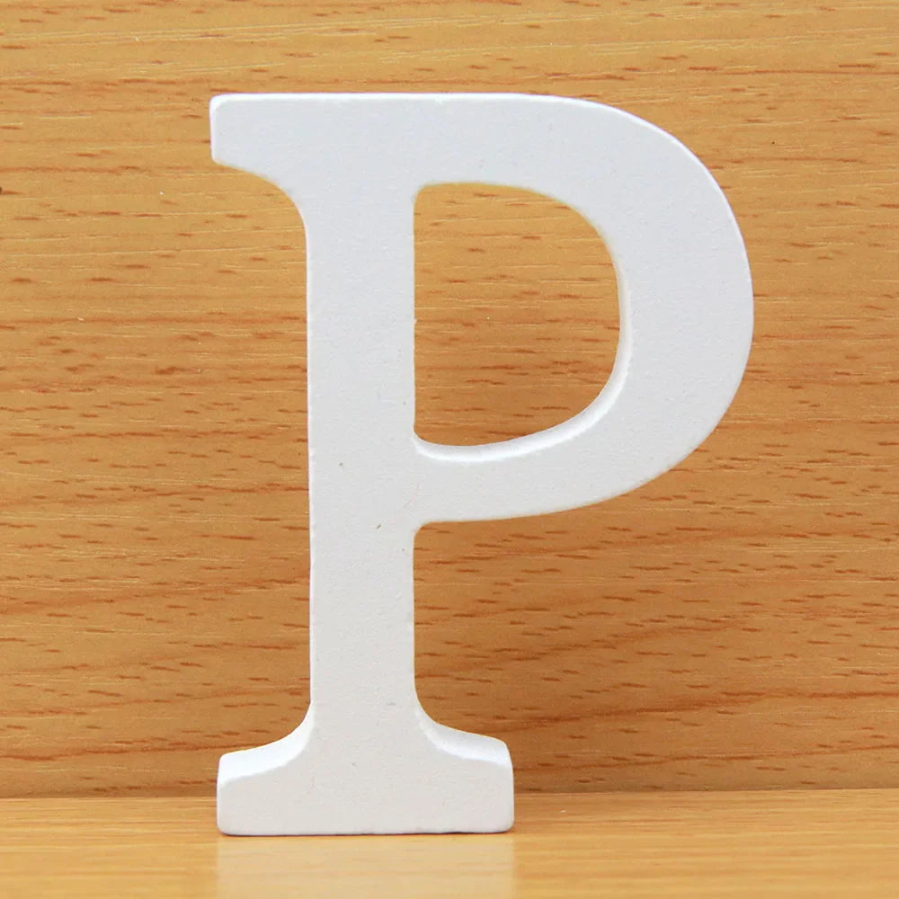 8 CM  White Wooden Letters