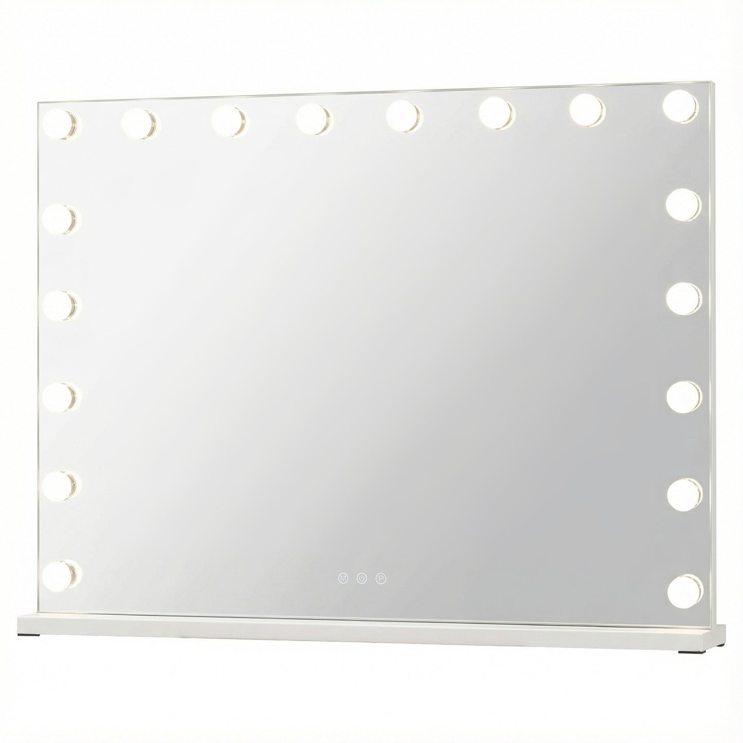 Hollywood Vanity Mirror with 3 Light Colors and Adjustable Brightness-White-L