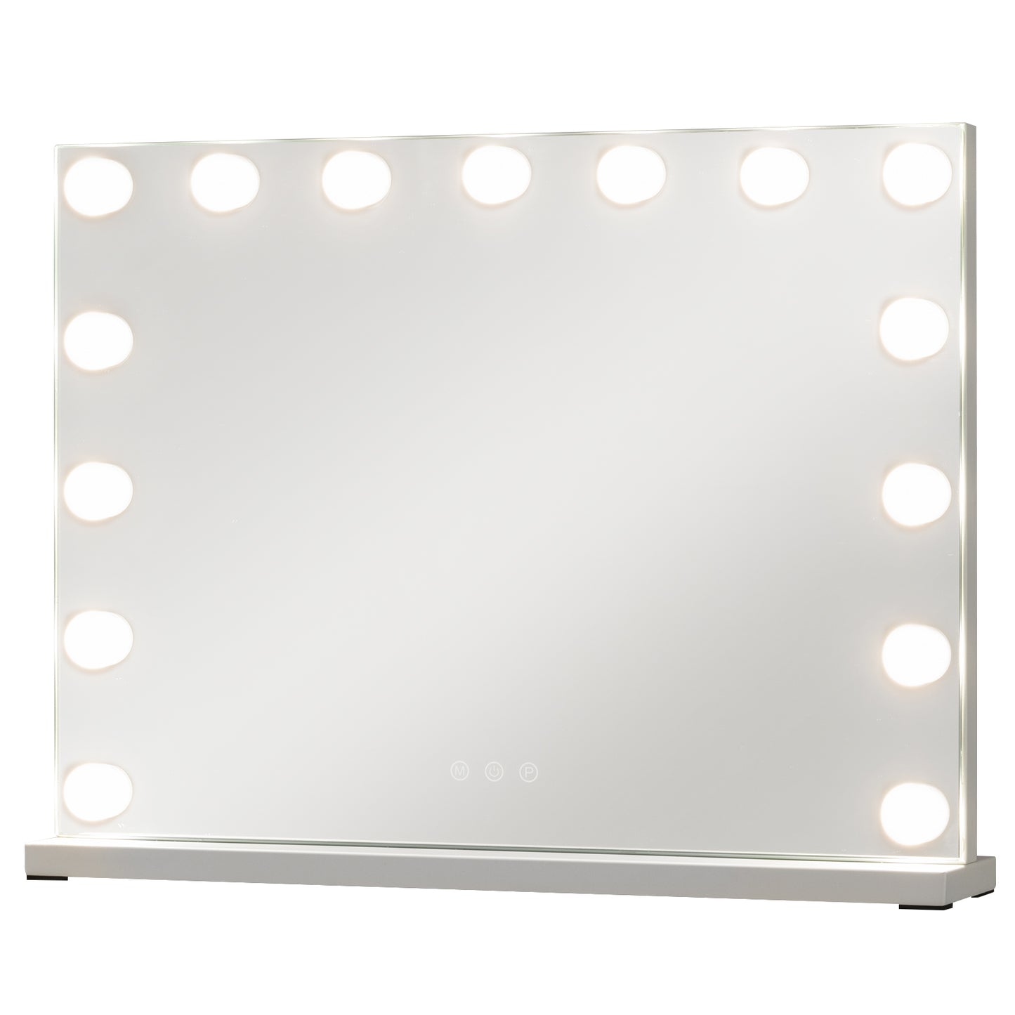 Hollywood Vanity Mirror with 3 Light Colors and Adjustable Brightness-White-L