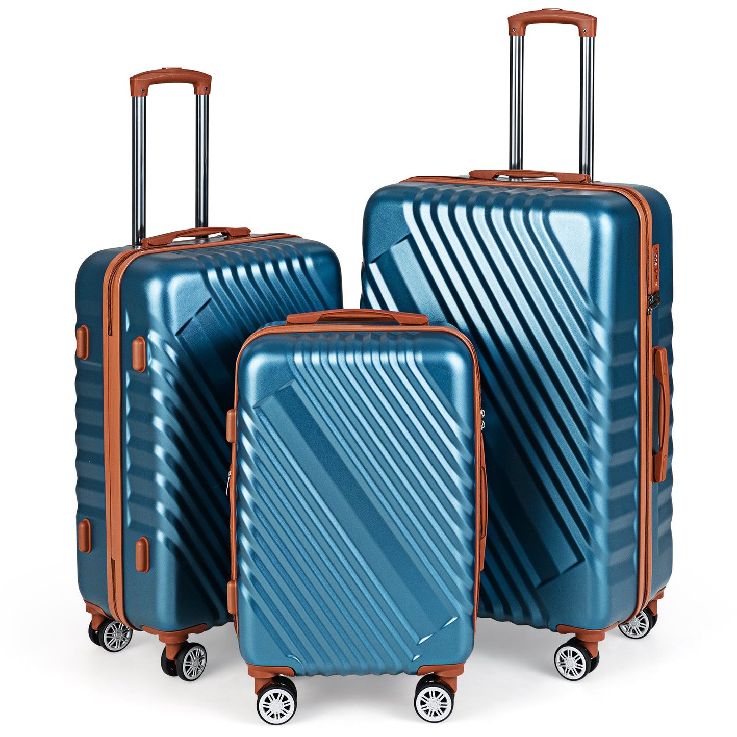 Large/Medium/Small Carry on Suitcase Sets with Premium Wheels and TSA Approved Lock-Black