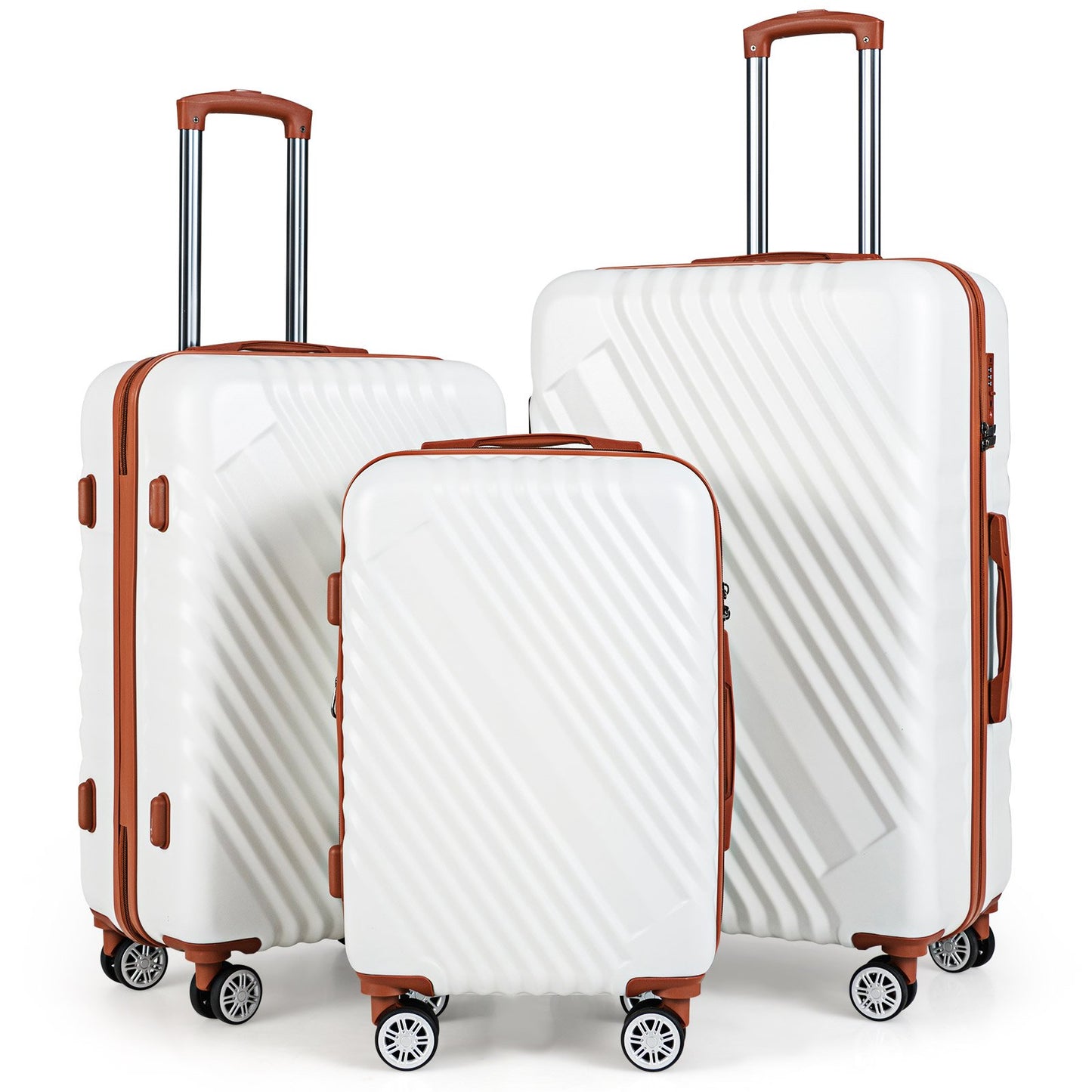Large/Medium/Small Carry on Suitcase Sets with Premium Wheels and TSA Approved Lock-Black