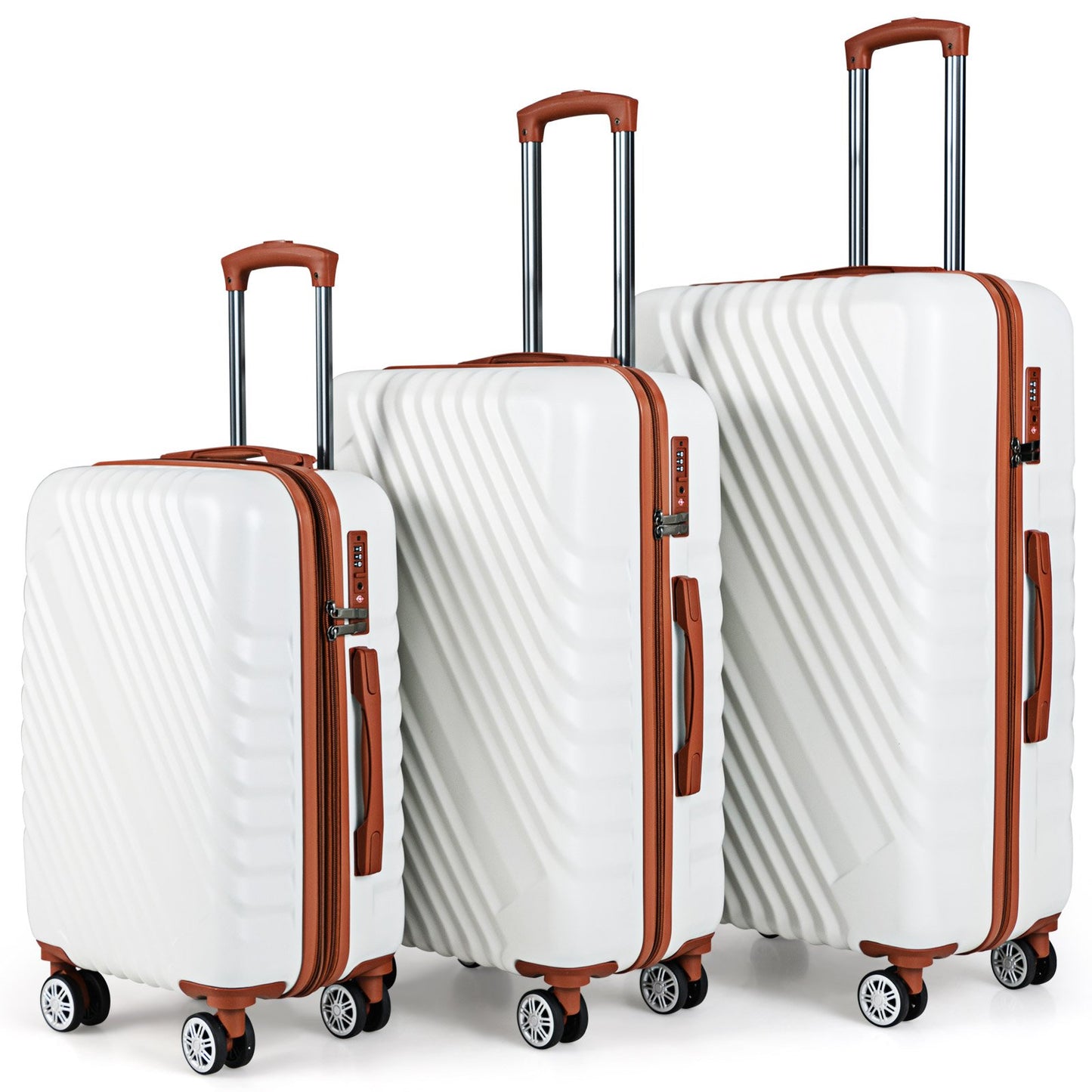 Large/Medium/Small Carry on Suitcase Sets with Premium Wheels and TSA Approved Lock-Black