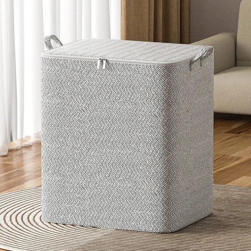 Home Grey Large Capacity Storage Bag – Non-Woven Fabric Wardrobe Home Organiser