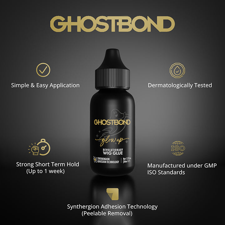 Professional Hair Labs Ghost Bond Glow Up Wig Glue Ultra Hold Waterproof Lace Adhesive for Wigs & Hair Systems 38 ml/1.28 oz