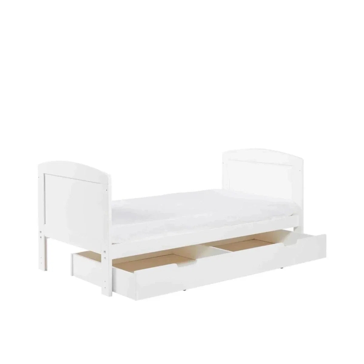 Ickle Bubba Coleby Scandi Cot Bed with Under Drawer Scandi White - Without Mattress