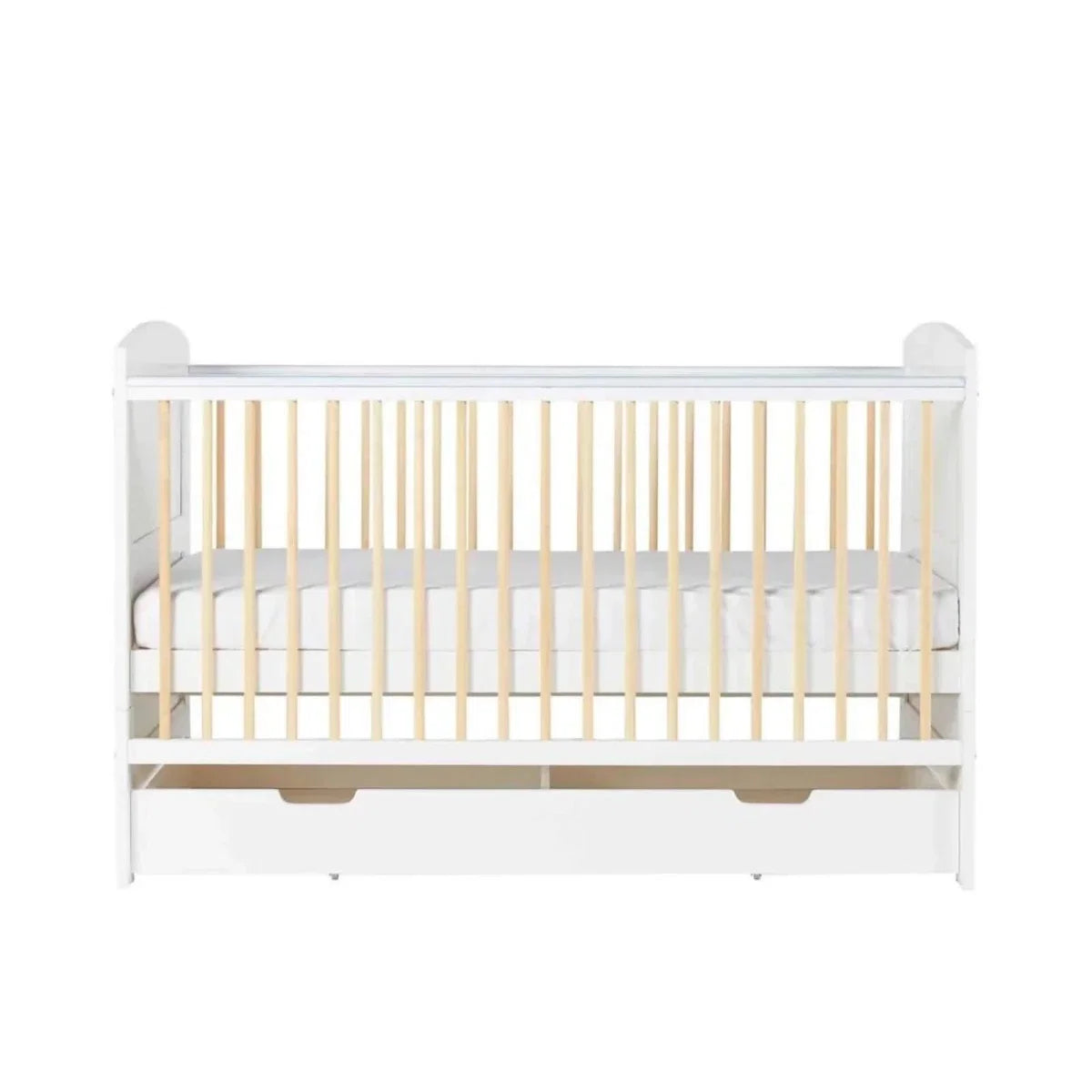 Ickle Bubba Coleby Scandi Cot Bed with Under Drawer Scandi White - Without Mattress