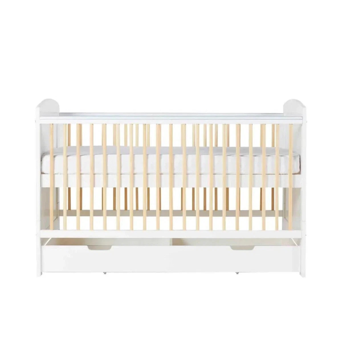 Ickle Bubba Coleby Scandi Cot Bed with Under Drawer Scandi White - Without Mattress
