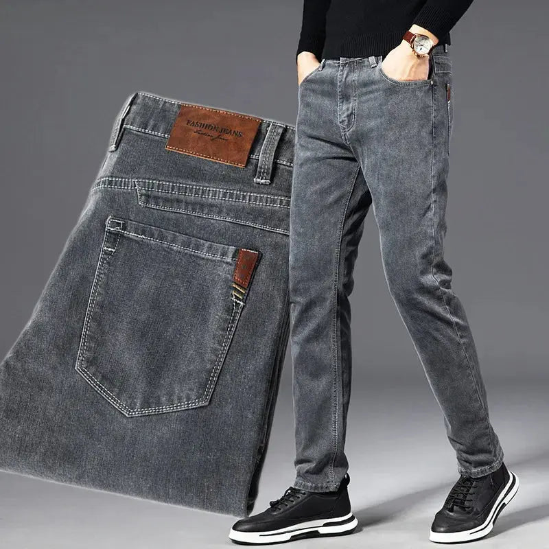 ICPANS Men's Classic Stretch Denim Jeans – Vintage Black, Regular Fit (Sizes 29-40)
