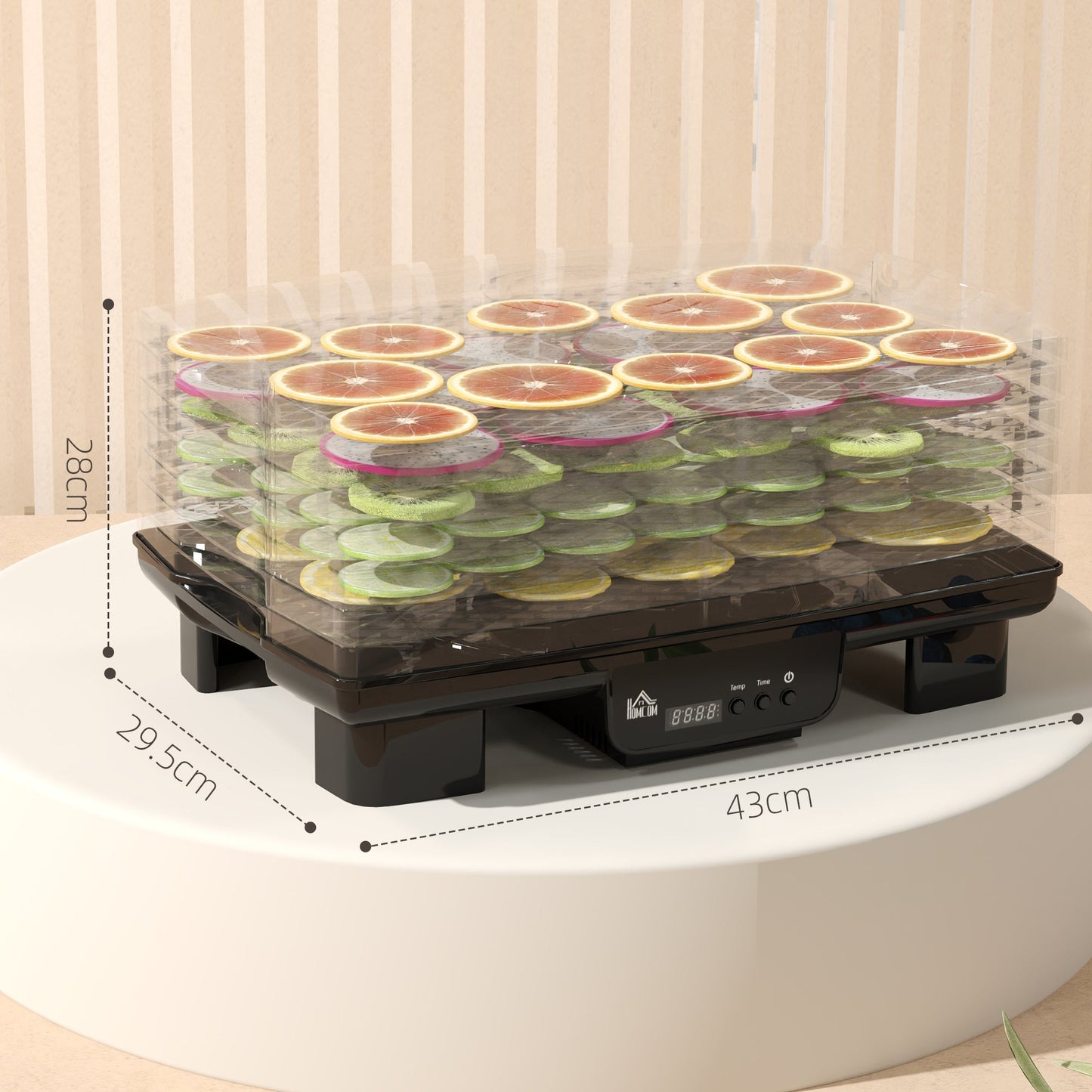 HOMCOM 6 Tray Food Dehydrator, Food Dryer Machine for Fruit Meat Vegetable