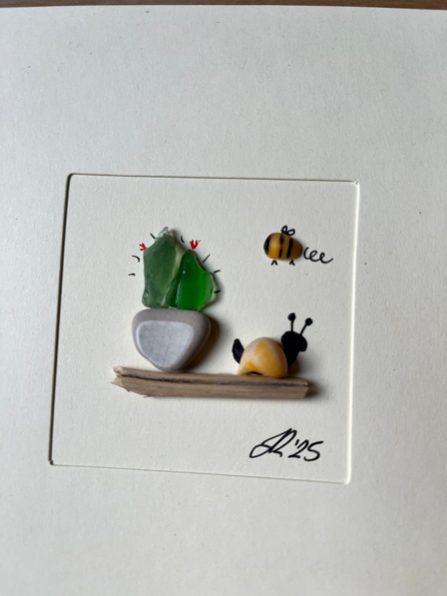 Snail & Pot- Blank Card