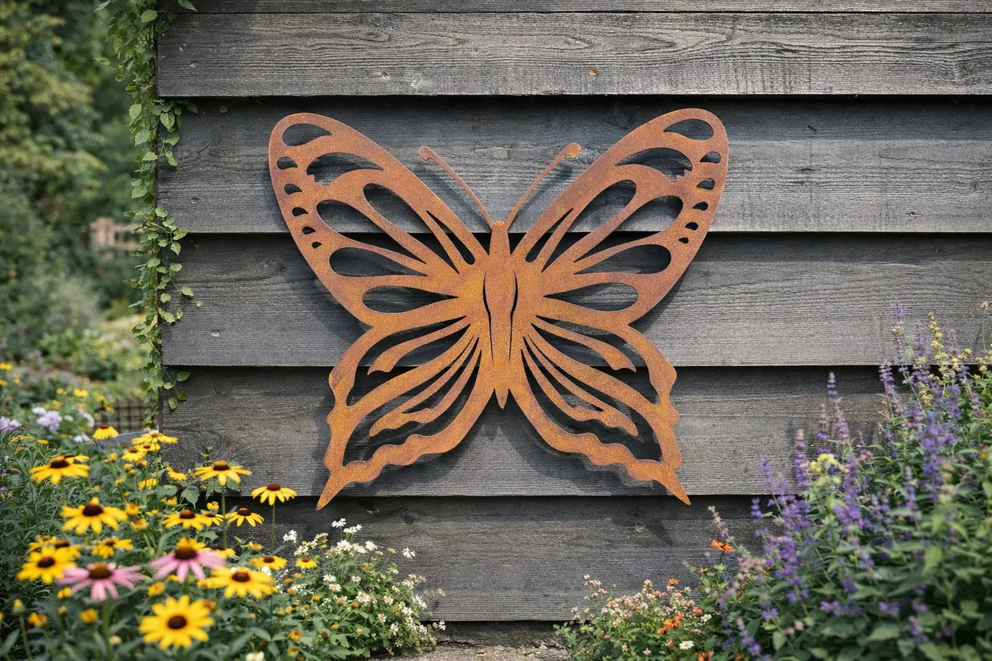 Large Rusty Metal Butterfly Garden Decoration