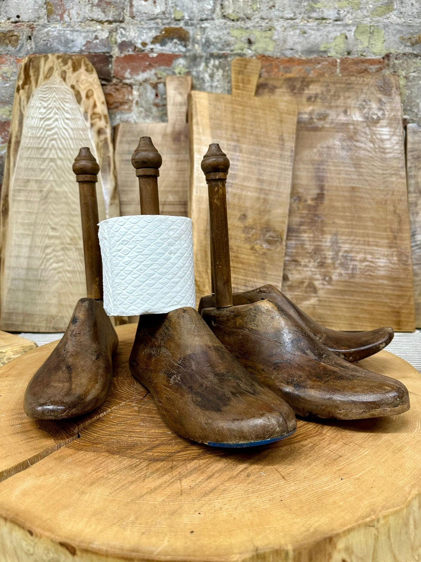 Vintage Shoe Stretcher / Shoe Last / Toilet Roll Holder / Kitchen Roll Holder